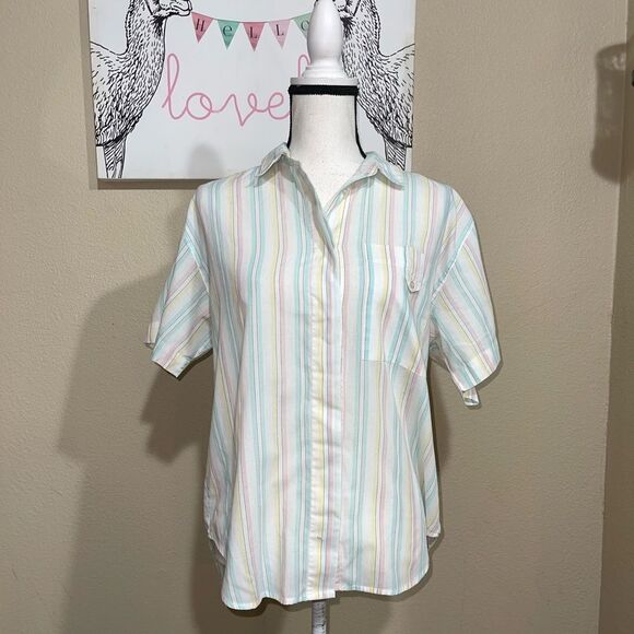 Vintage pastel Diane von furstenberg button down shirt - Picture 1 of 9